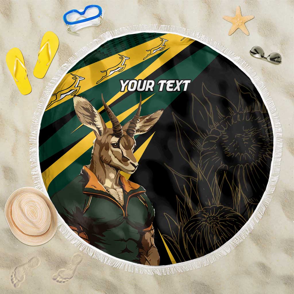 South Africa Bokke Personalised Beach Blanket Mascot Dynamic