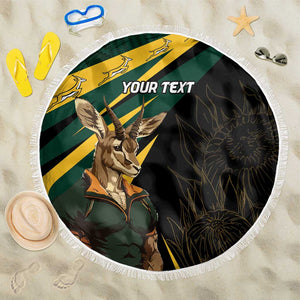 South Africa Bokke Personalised Beach Blanket Mascot Dynamic