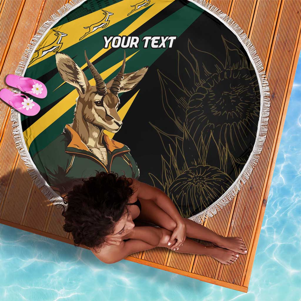 South Africa Bokke Personalised Beach Blanket Mascot Dynamic