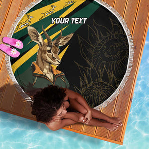 South Africa Bokke Personalised Beach Blanket Mascot Dynamic