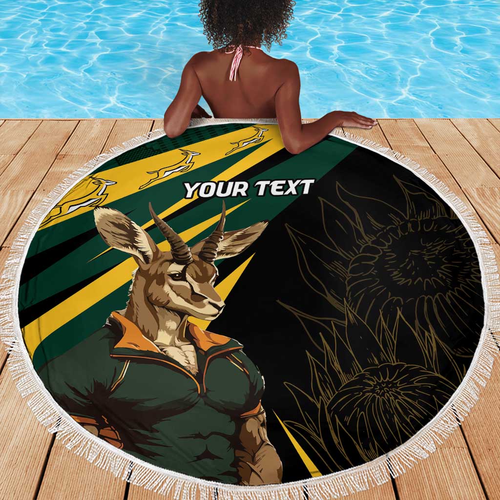 South Africa Bokke Personalised Beach Blanket Mascot Dynamic