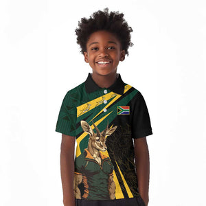 South Africa Bokke Personalised Kid Polo Shirt Mascot Dynamic