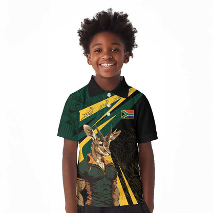 South Africa Bokke Personalised Kid Polo Shirt Mascot Dynamic