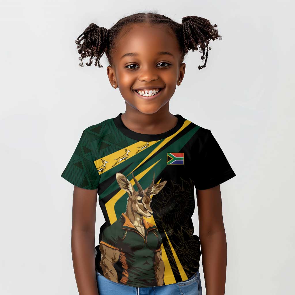 South Africa Bokke Personalised Kid T shirt Mascot Dynamic