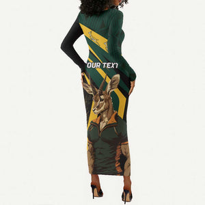 South Africa Bokke Personalised Long Sleeve Bodycon Dress Mascot Dynamic LT7