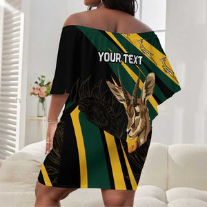 South Africa Bokke Personalised Off Shoulder Short Dress Mascot Dynamic