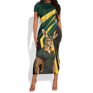 South Africa Bokke Personalised Short Sleeve Bodycon Dress Mascot Dynamic LT7