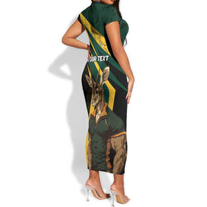 South Africa Bokke Personalised Short Sleeve Bodycon Dress Mascot Dynamic LT7