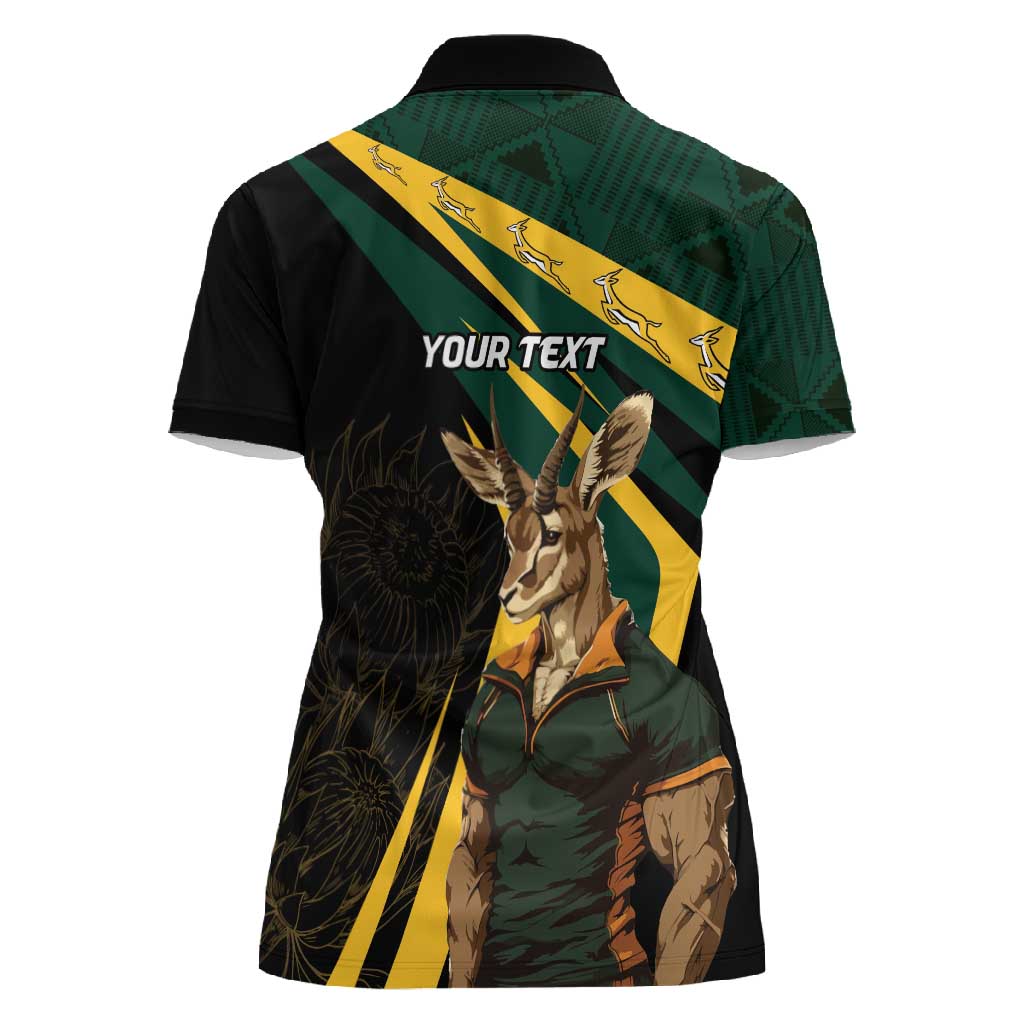 South Africa Bokke Personalised Women Polo Shirt Mascot Dynamic