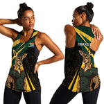 South Africa Bokke Personalised Women Racerback Tank Mascot Dynamic