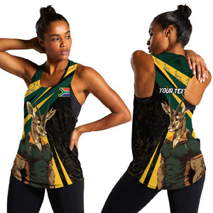 South Africa Bokke Personalised Women Racerback Tank Mascot Dynamic