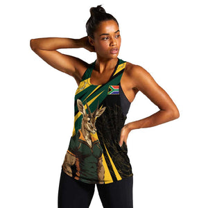 South Africa Bokke Personalised Women Racerback Tank Mascot Dynamic