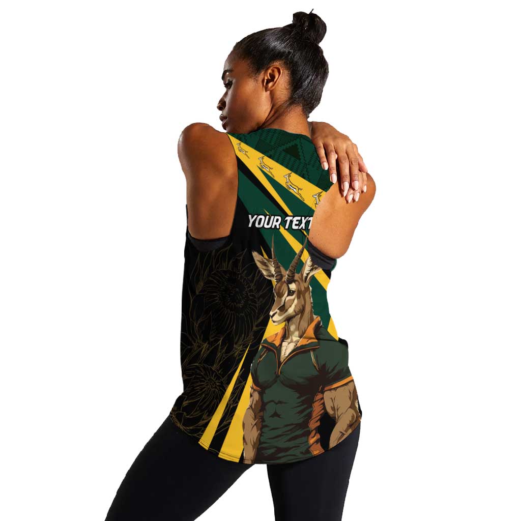 South Africa Bokke Personalised Women Racerback Tank Mascot Dynamic