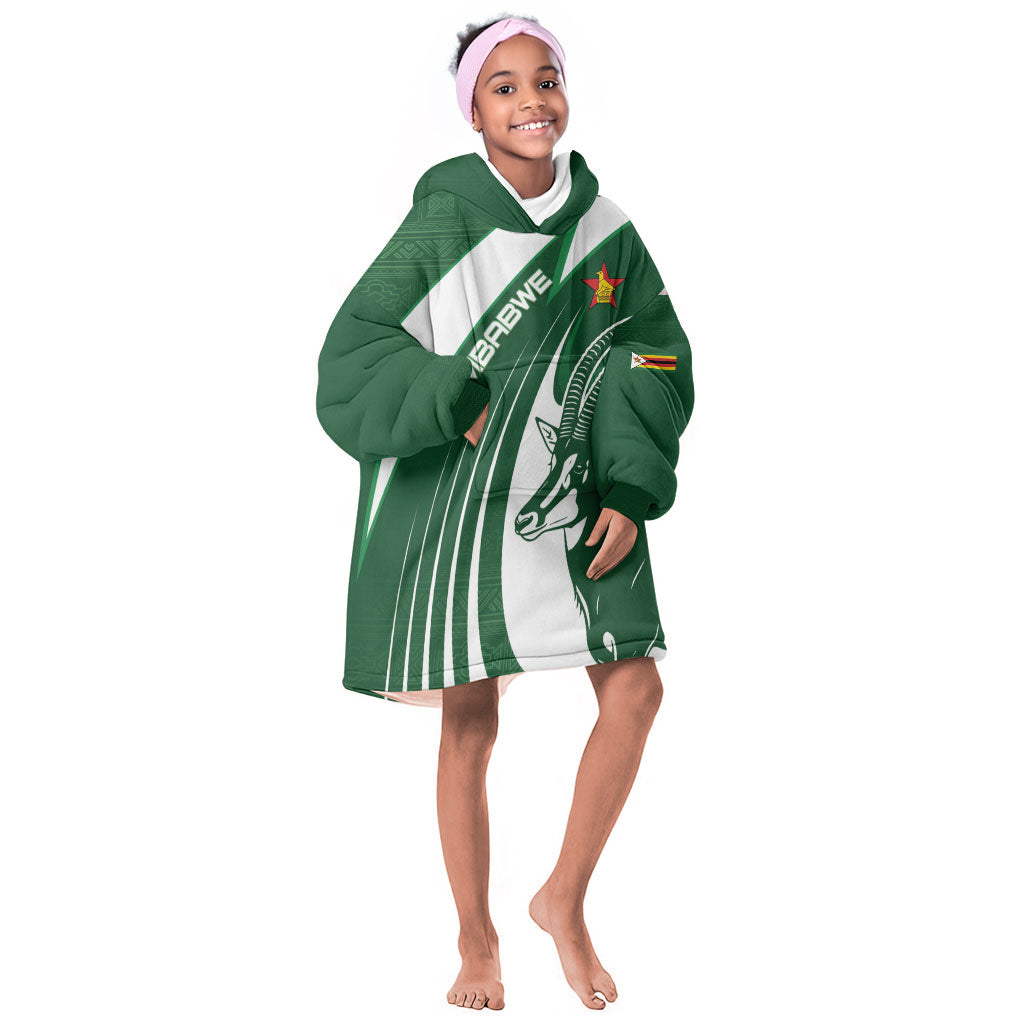 Zimbabwe Sables Afro Batik Personalized Kid Wearable Blanket Hoodie