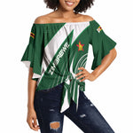 Zimbabwe Sables Afro Batik Personalized Off Shoulder Wrap Waist Top