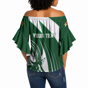 Zimbabwe Sables Afro Batik Personalized Off Shoulder Wrap Waist Top