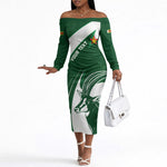 Zimbabwe Sables Afro Batik Personalized Off The Shoulder Long Sleeve Dress