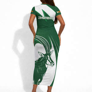 Zimbabwe Sables Afro Batik Personalized Short Sleeve Bodycon Dress