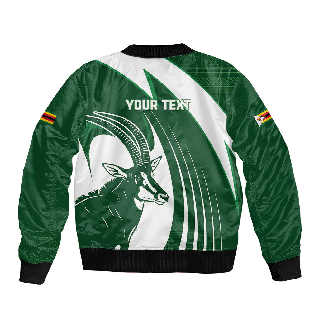 Zimbabwe Sables Afro Batik Personalized Sleeve Zip Bomber Jacket