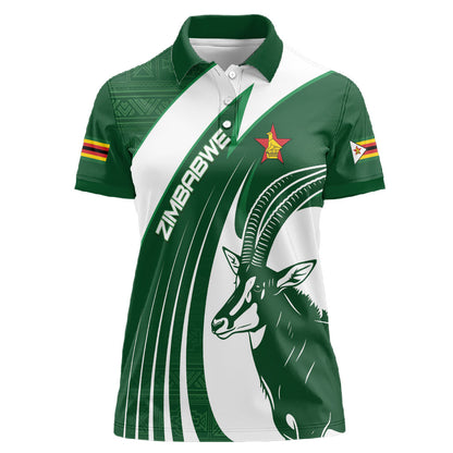 Zimbabwe Sables Afro Batik Personalized Women Polo Shirt