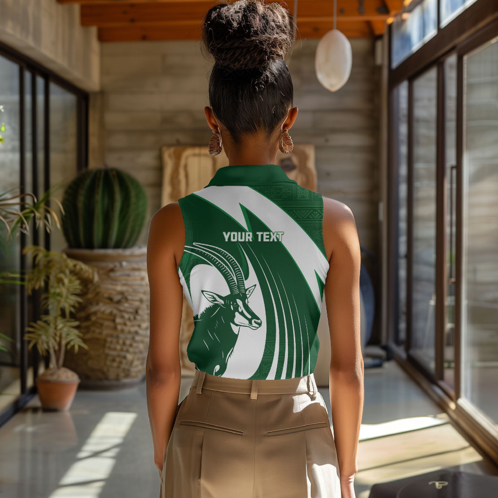 Zimbabwe Sables Afro Batik Personalized Women Sleeveless Polo Shirt