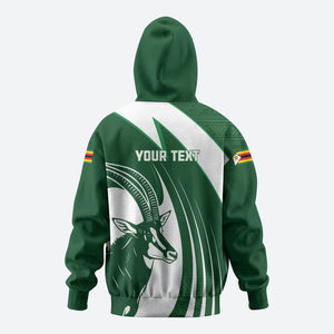 Zimbabwe Sables Afro Batik Personalized Zip Hoodie