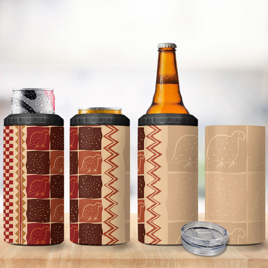 Zimbabwe Heritage Kudhinda Inspired Print 4 in 1 Can Cooler Tumbler