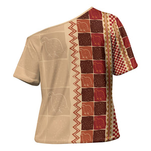 Zimbabwe Heritage Kudhinda Inspired Print Cross Shoulder Shirt