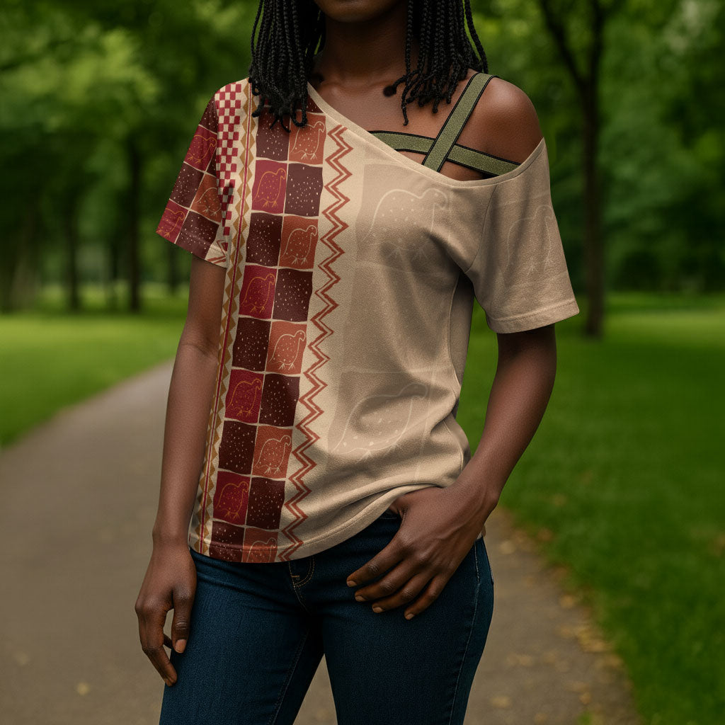 Zimbabwe Heritage Kudhinda Inspired Print Cross Shoulder Shirt
