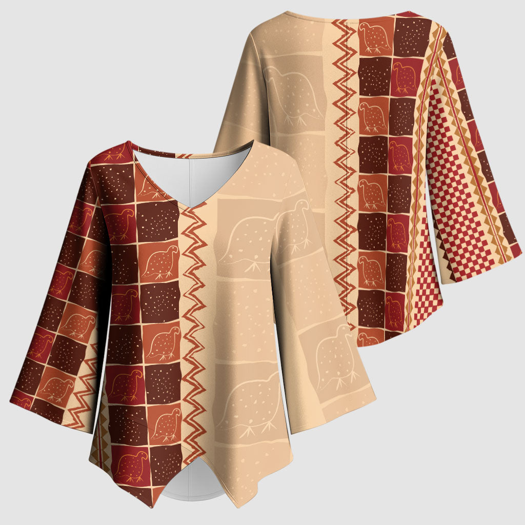 Zimbabwe Heritage Kudhinda Inspired Print Kimono Sleeve Blouse