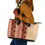Zimbabwe Heritage Kudhinda Inspired Print Leather Tote Bag