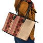 Zimbabwe Heritage Kudhinda Inspired Print Leather Tote Bag