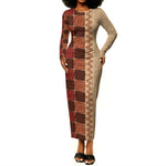 Zimbabwe Heritage Kudhinda Inspired Print Long Sleeve Bodycon Dress