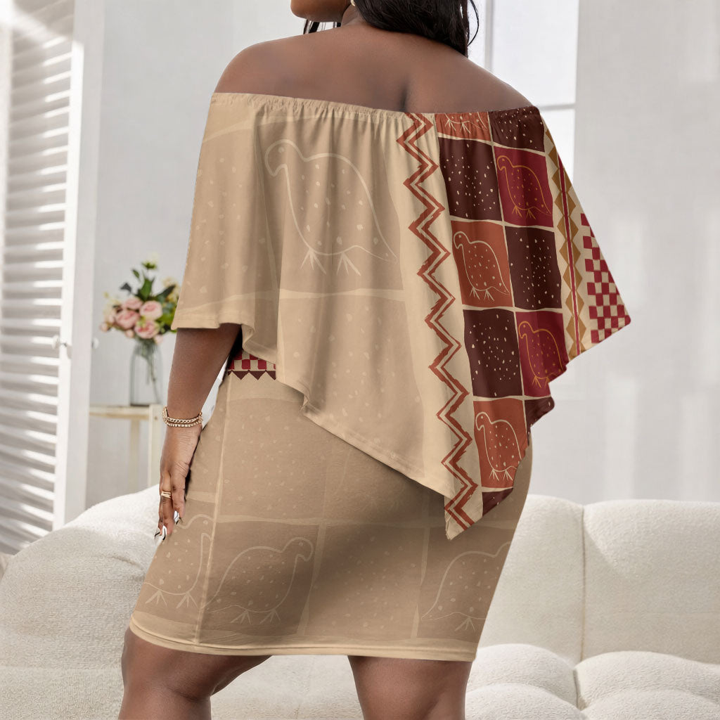Zimbabwe Heritage Kudhinda Inspired Print Off Shoulder Short Dress