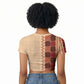 Zimbabwe Heritage Kudhinda Inspired Print Raglan Cropped T shirt
