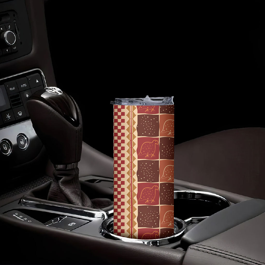 Zimbabwe Heritage Kudhinda Inspired Print Skinny Tumbler