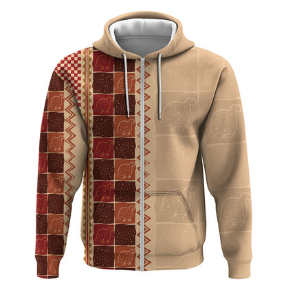 Zimbabwe Heritage Kudhinda Inspired Print Zip Hoodie