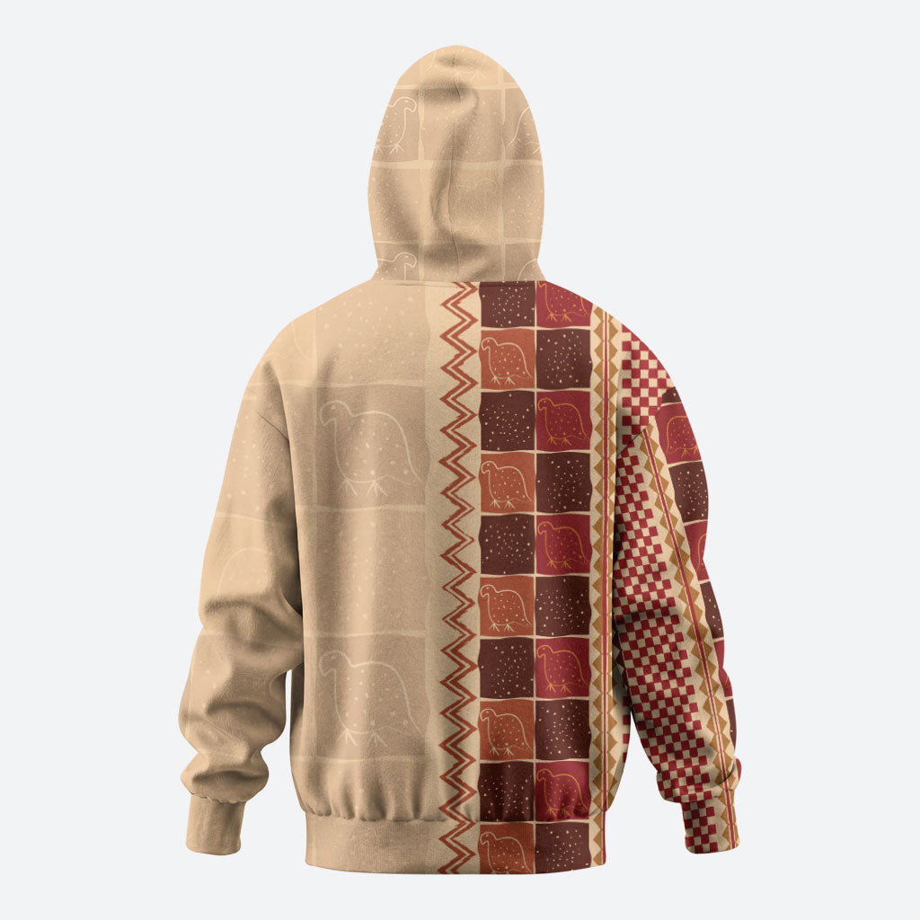 Zimbabwe Heritage Kudhinda Inspired Print Zip Hoodie