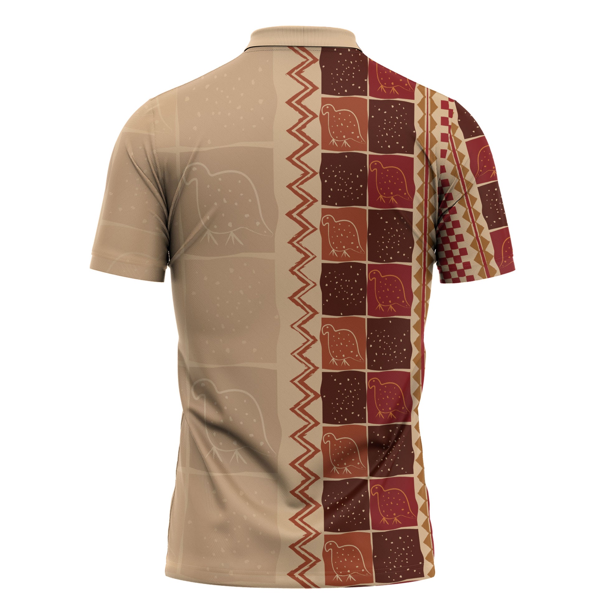 Zimbabwe Heritage Kudhinda Inspired Print Zipper Polo Shirt