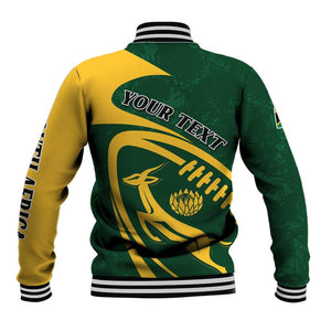 Personalised South Africa Rugby Baseball Jacket Bokke Champions Sporty Dynamics LT7