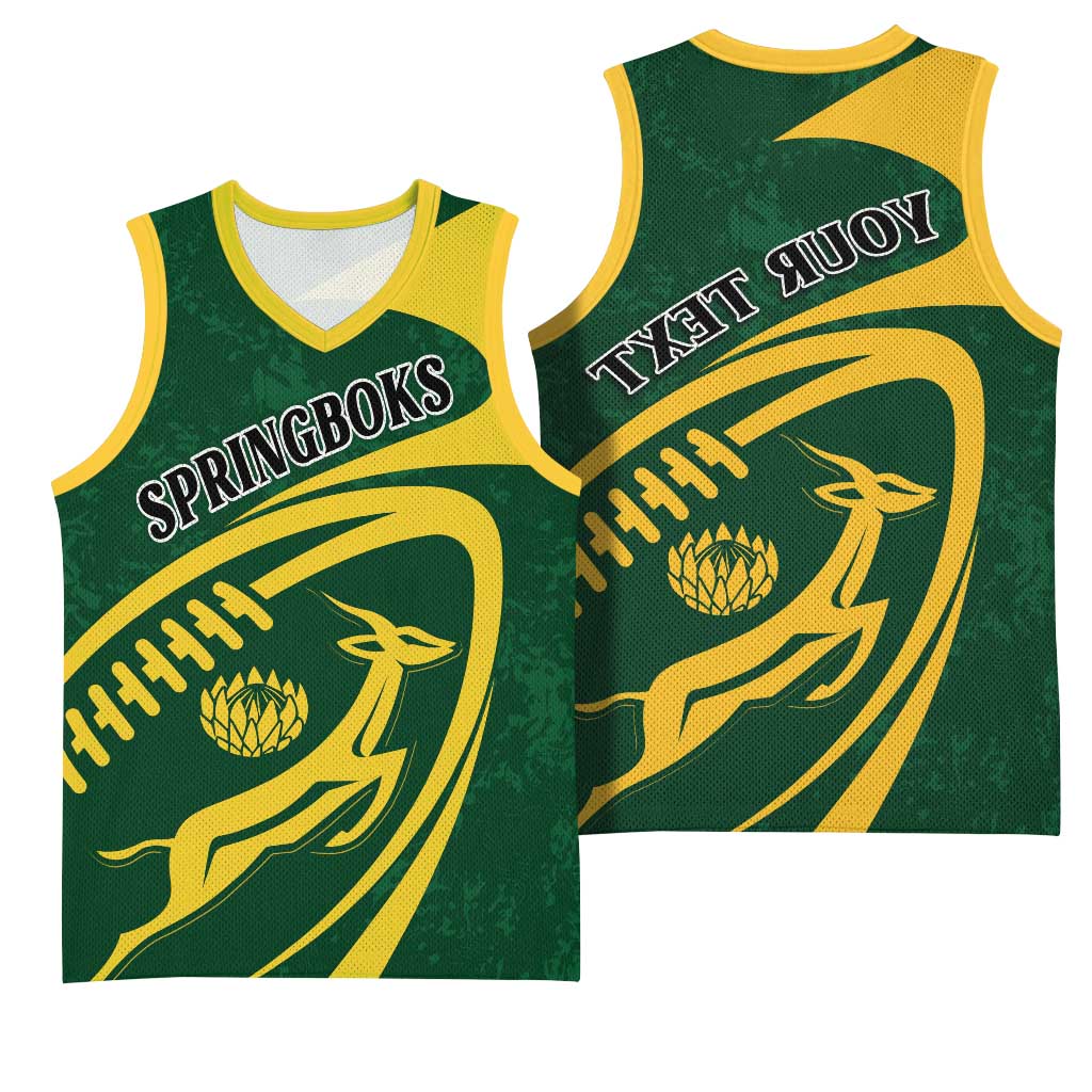 Personalised South Africa Rugby Basketball Jersey Bokke Champions Sporty Dynamics - African Pride