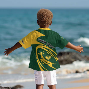 Personalised South Africa Rugby Kid Hawaiian Shirt Bokke Champions Sporty Dynamics