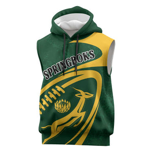 Personalised South Africa Rugby Sleeveless Hoodie Bokke Champions Sporty Dynamics - African Pride