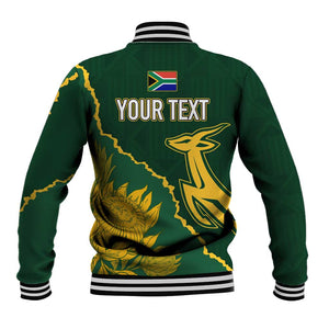 Personalised South Africa Rugby 2023 Baseball Jacket Bokke Champions Kente Ethnic LT7