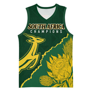 Personalised South Africa Rugby 2023 Basketball Jersey Bokke Champions Kente Ethnic - African Pride