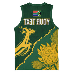 Personalised South Africa Rugby 2023 Basketball Jersey Bokke Champions Kente Ethnic - African Pride