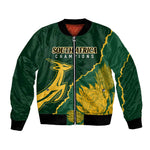 Personalised South Africa Rugby 2023 Bomber Jacket Bokke Champions Kente Ethnic