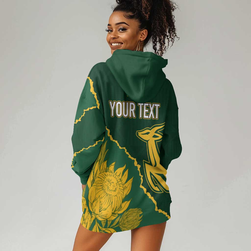 Personalised South Africa Rugby 2023 Hoodie Dress Bokke Champions Kente Ethnic