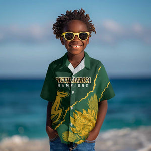 Personalised South Africa Rugby 2023 Kid Hawaiian Shirt Bokke Champions Kente Ethnic