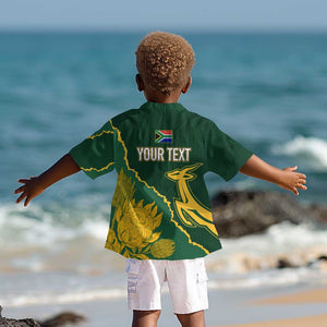 Personalised South Africa Rugby 2023 Kid Hawaiian Shirt Bokke Champions Kente Ethnic